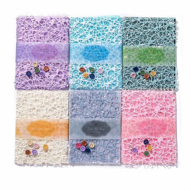 Wholesale Mixed Material Paper Paper Romantic Series Light Retro Lace Notebook DIY Decoration 6 Models